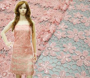 Quality Chemical lace with Red/Pink /Orange Color + Embroidery 3 mm Sequin Lace Fabric wholesale