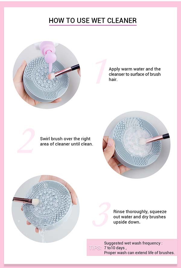 Compact Persian Violet Daily Makeup Brush Cleaner No Hurting Hands