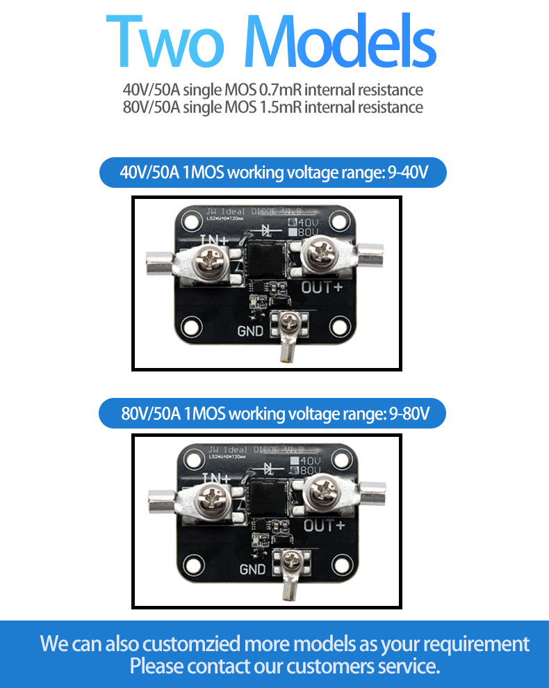 9 - 40V High Current Diode 12V 24V 36V 50A High Voltage Ideal Diode Controller