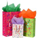 Customized Children's Holiday Party Paper Gift Bag Letter Pattern Large Birthday