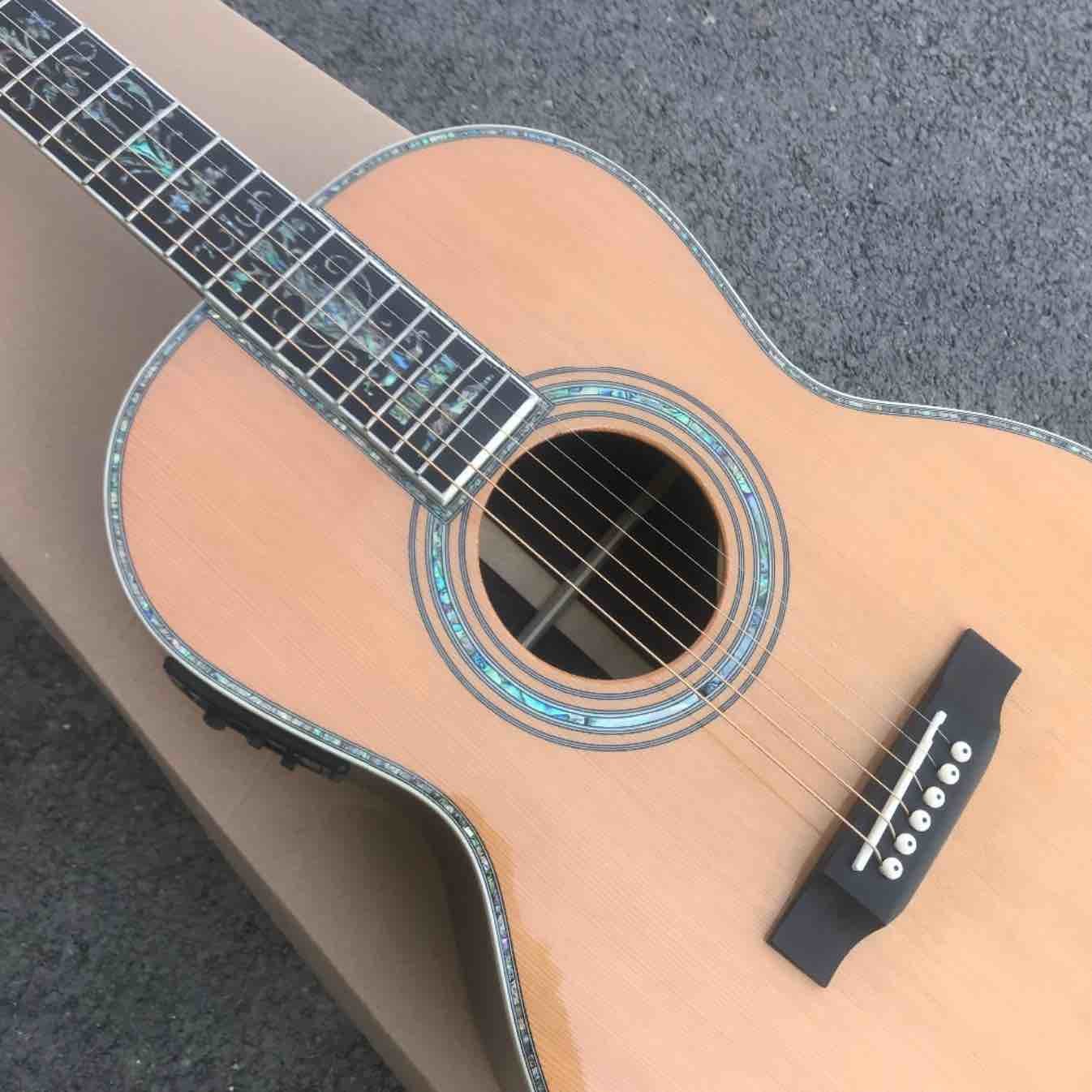 OEM 39 inches custom guitar, OOO size, Acoustic Guitar,Guitarra acustica ,Aablone inalys,solid cedar top