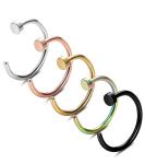 22G G23 Titanium Nose Piercing Colorful Open Indian Nose Jewelry