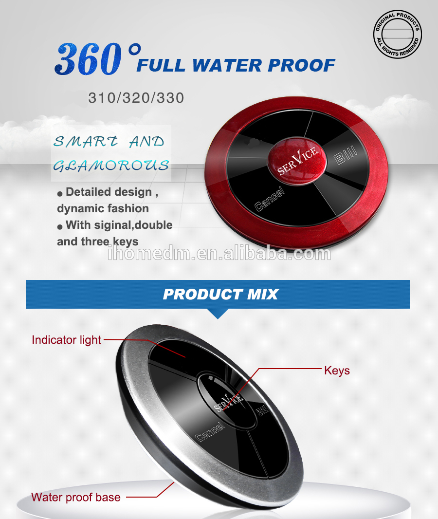 wireless restaurant products waterproof table service call