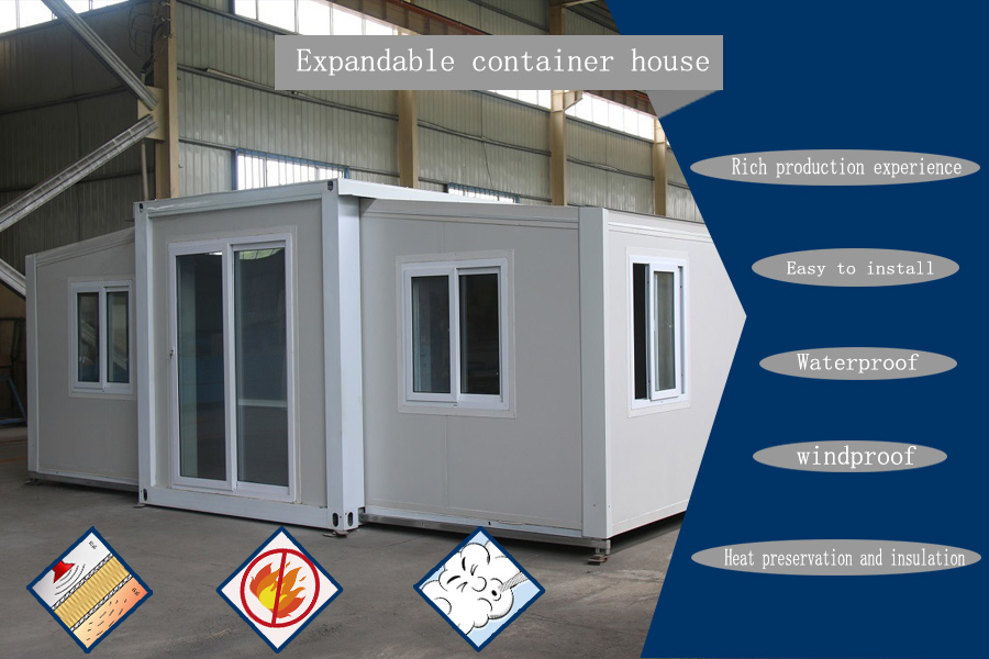 White Gray Blue Red Expandable Container House Affordable Space Saving Solution