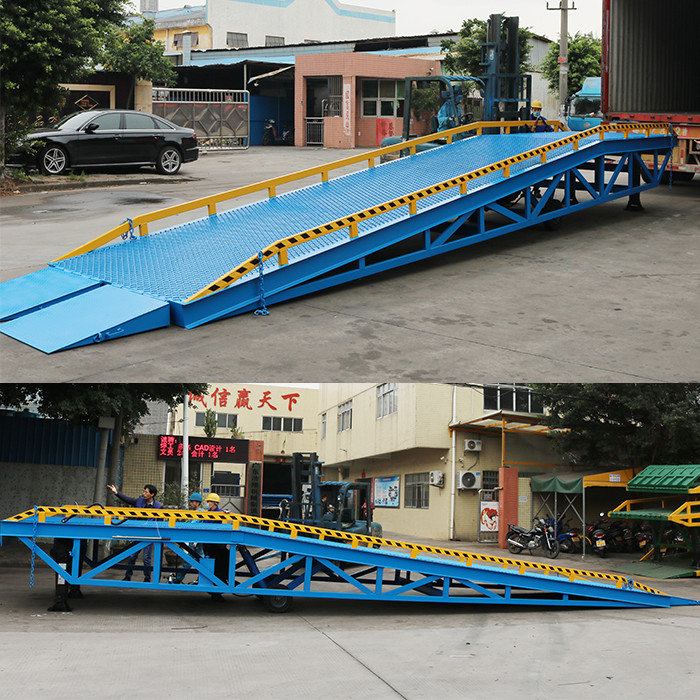 Diamond Mesh Hydraulic Dock Ramp 10000kg Portable Loading Dock Platform