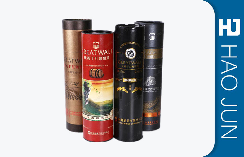 Custom Printed RCardboard Wine Tubes , Wine Bottle Gift Tube For Shipping