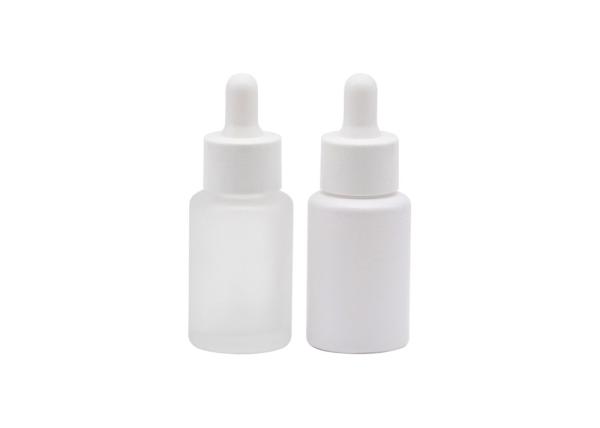 Flat Shoulder Essential Oil Bottle Empty Glass White Cosmetic Dropper Bottle