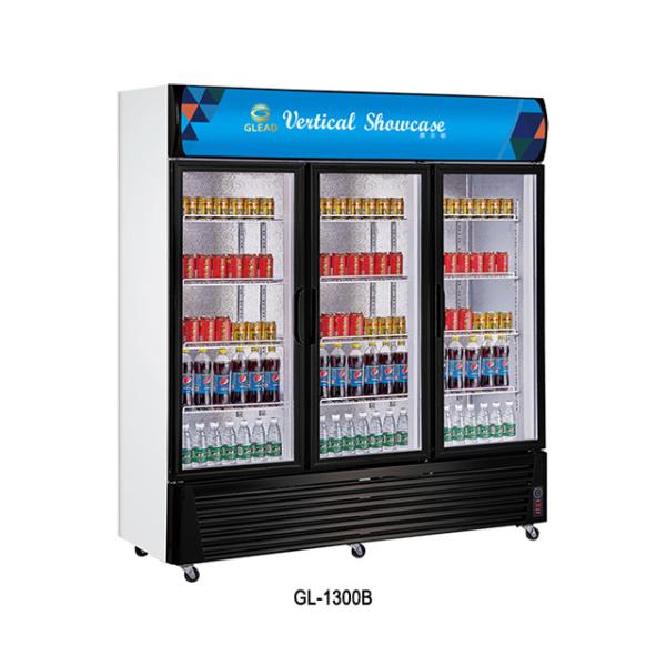 Commercial Stainless Steel Beverage Display Cooler 1300L Volume 220-240v Voltage