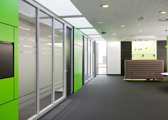 No Chemical Pollution Glazed Partition Wall Office Indoor Commercial Room Solid Wall With Frame