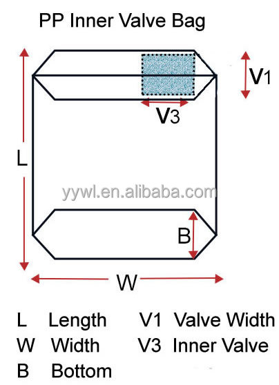 20kg 25kg Plastic PP Woven Block Bottom Valve Cement Bag PP Valve Square Bottom Valve Bag