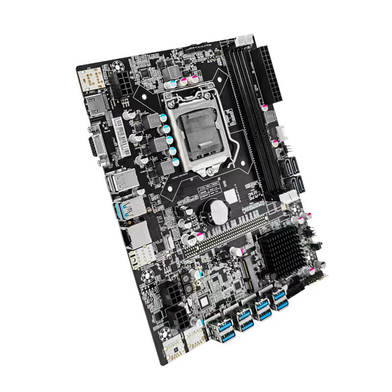 Customized B75 motherboard chassis 8gpu motherboard case with power supply ram and ssd B75 graphics card case