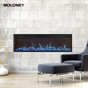 Quality 2400mm White Cobblestone Digital Electric Fireplace Option Fake Charocoal wholesale