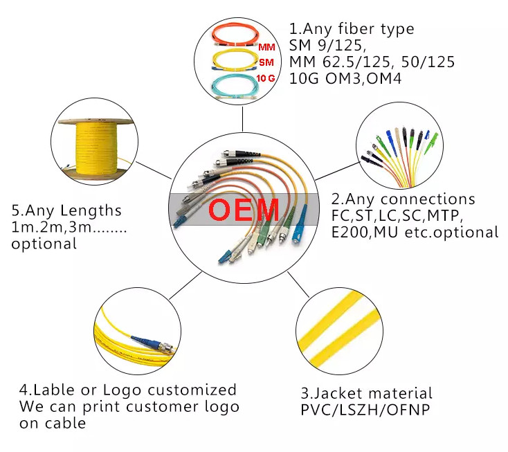 fiber patch cord price FC-LC-SM-G652D-24Core branch Breakout patch cord 24 cores fiber optic patch cord shenzhen