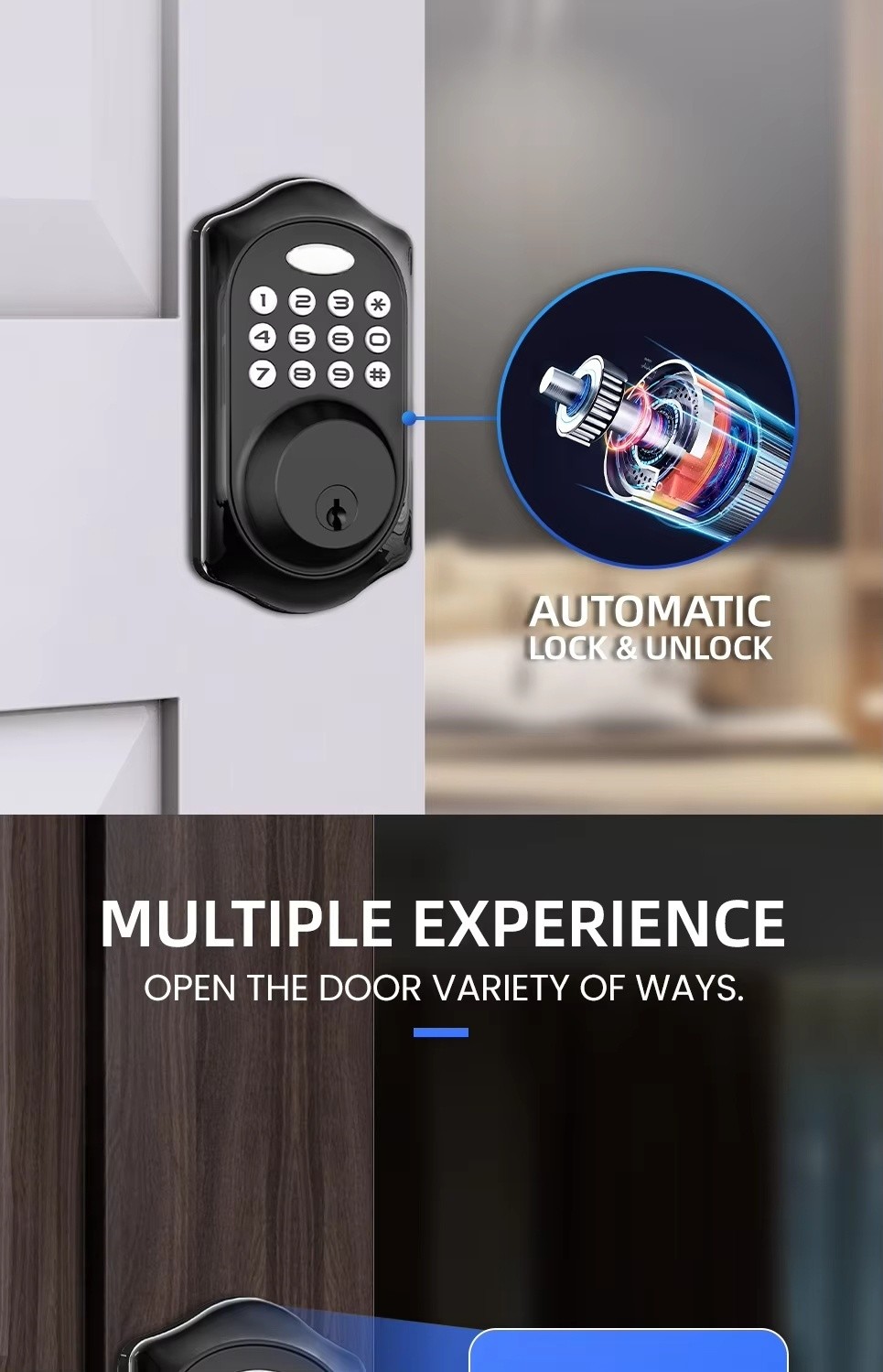 Aluminum Alloy Smart Door Locks C88 Password Smart Lock Black
