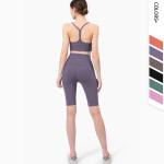 Thin Strap Sexy Backless Sports Bra 2 Piece Yoga Set Super High Waist Workout