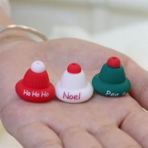 Quality Wholesale 100% Safe Bpa free Silicone Bead with 3D Christmas Hat Focals - Non-toxic wholesale