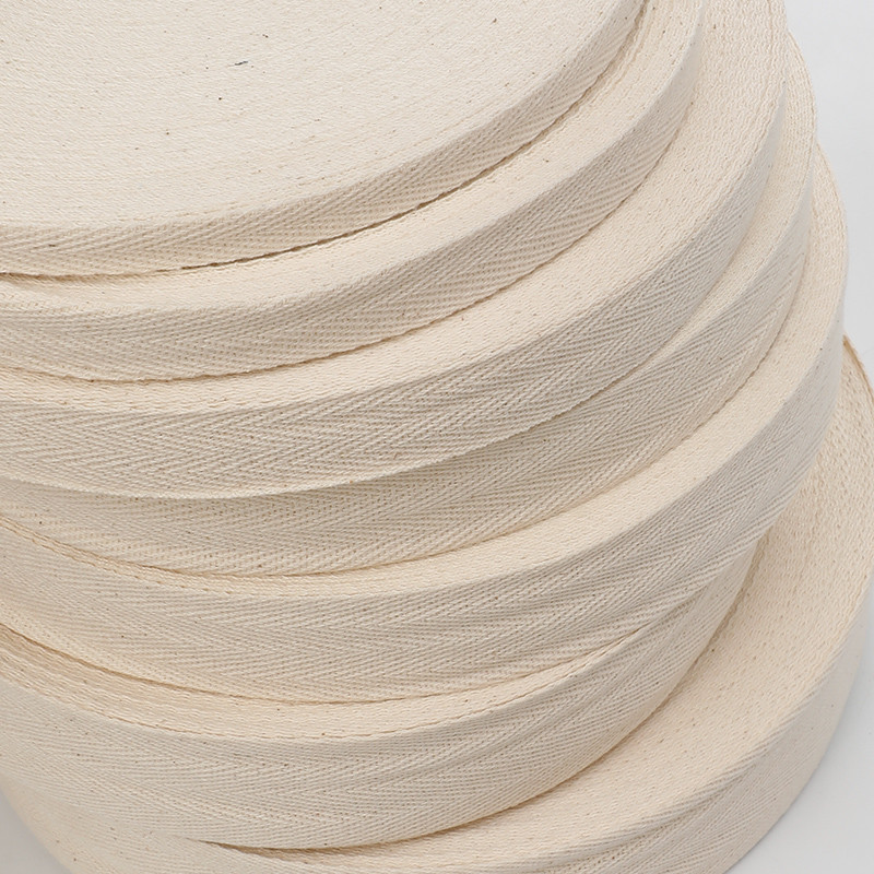 Plain Design Natural Cotton Ribbon 10mm-50mm Custom Printed Cotton Ribbon