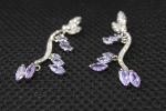 Luxurious wedding jewelry AAA cubic zircon earrings, daisy amethyst metal