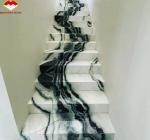 Modern Hotel Staircases Brothers Stone Panda White Marble Treads and Risers Anti