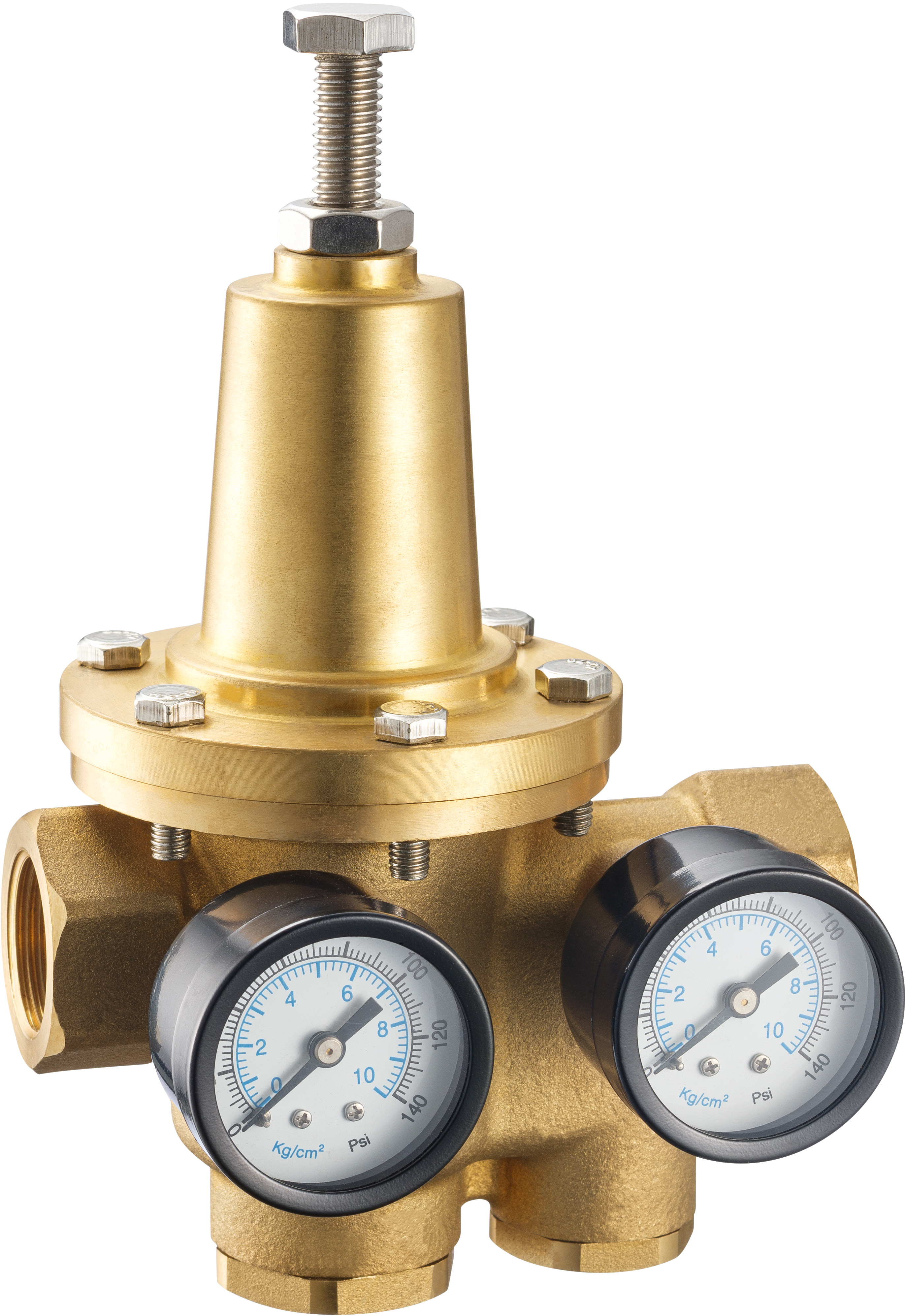 3113 Diaphragm Type DN20 Water Pressure Reducing Brass Valve with Meter Outlets & Built-in Filter