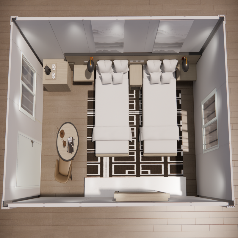 Steel Structure 20ft Custom Size Mobile Cabins Flat Pack Container Modular House Shop