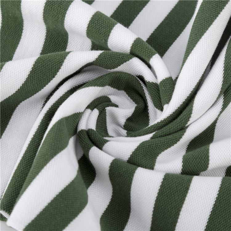 Wrinkle Resistant Striped Knit Fabric 100% Cotton Fashion Clear Texture