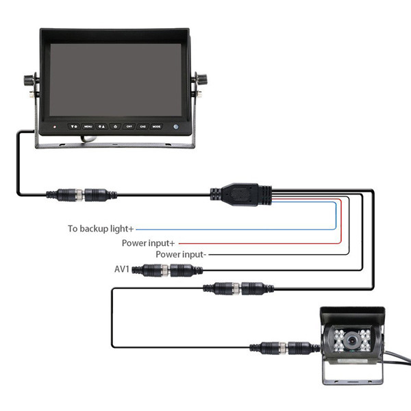Vehicle Camera System 5 Pin Aviation Cable GX12 Copper Connector Signal