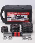 Black Painted Steel Colllars Dumbbell Barbell Set 15kg 20kg 30kg 50kg