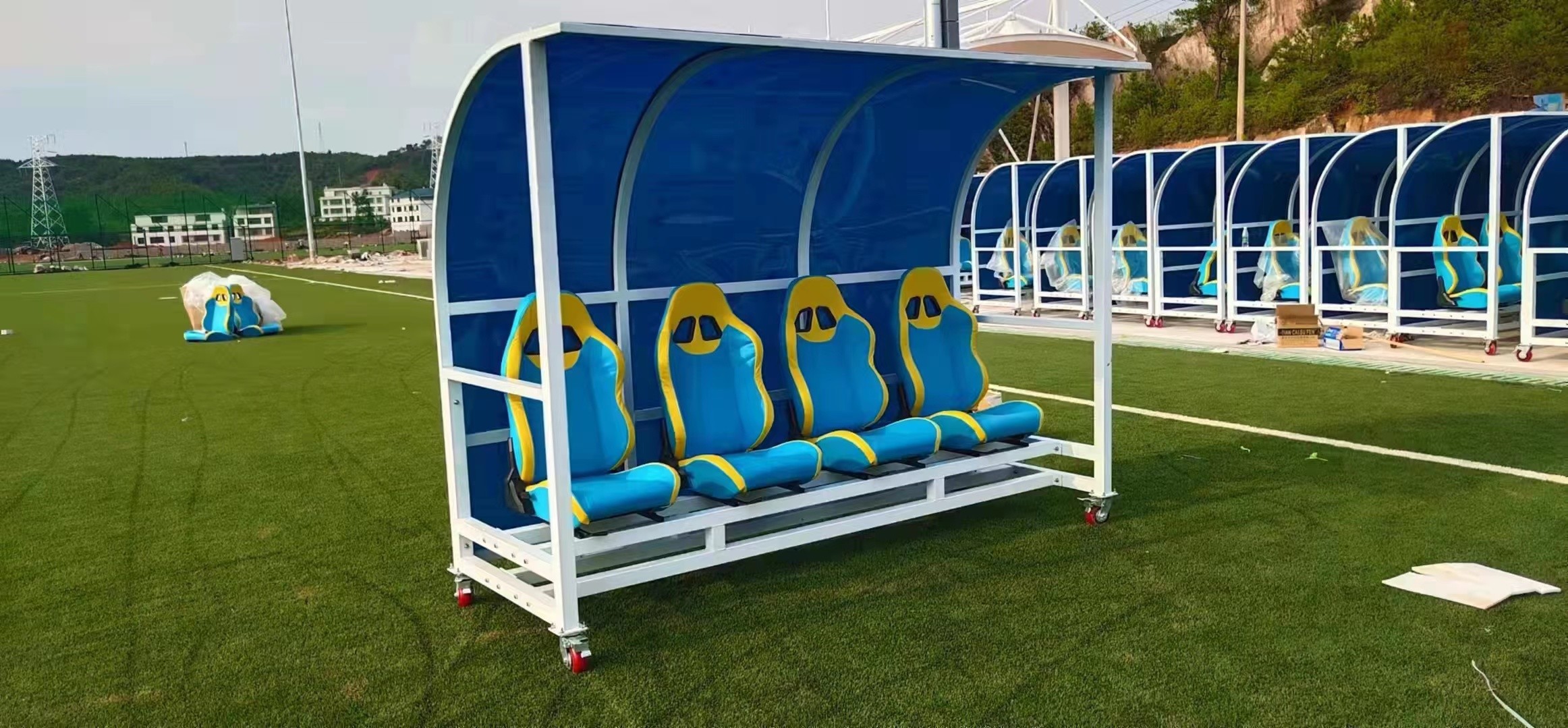 4 Seats Substitute Outdoor Stadium Seating With EN12727 Certificate