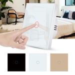 EU/UK Standard 3Gang 1Way Wall Light Touch Switch Gold Tempered Glass Panel