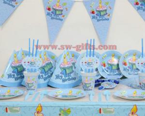 Quality Boy 1st theme birthday party decoration set birthday party supplies baby birthday party pack wholesale