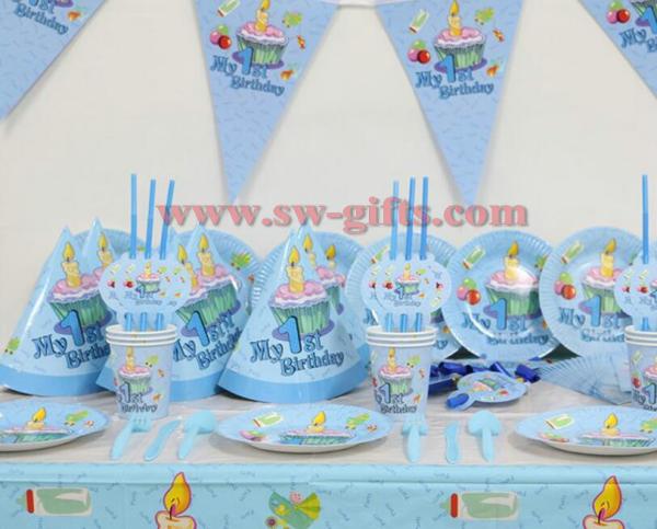 Boy 1st theme birthday party decoration set birthday party supplies baby