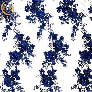 Quality A4 Tulle Embroidery 3D Flower Lace Fabric For Clothing wholesale