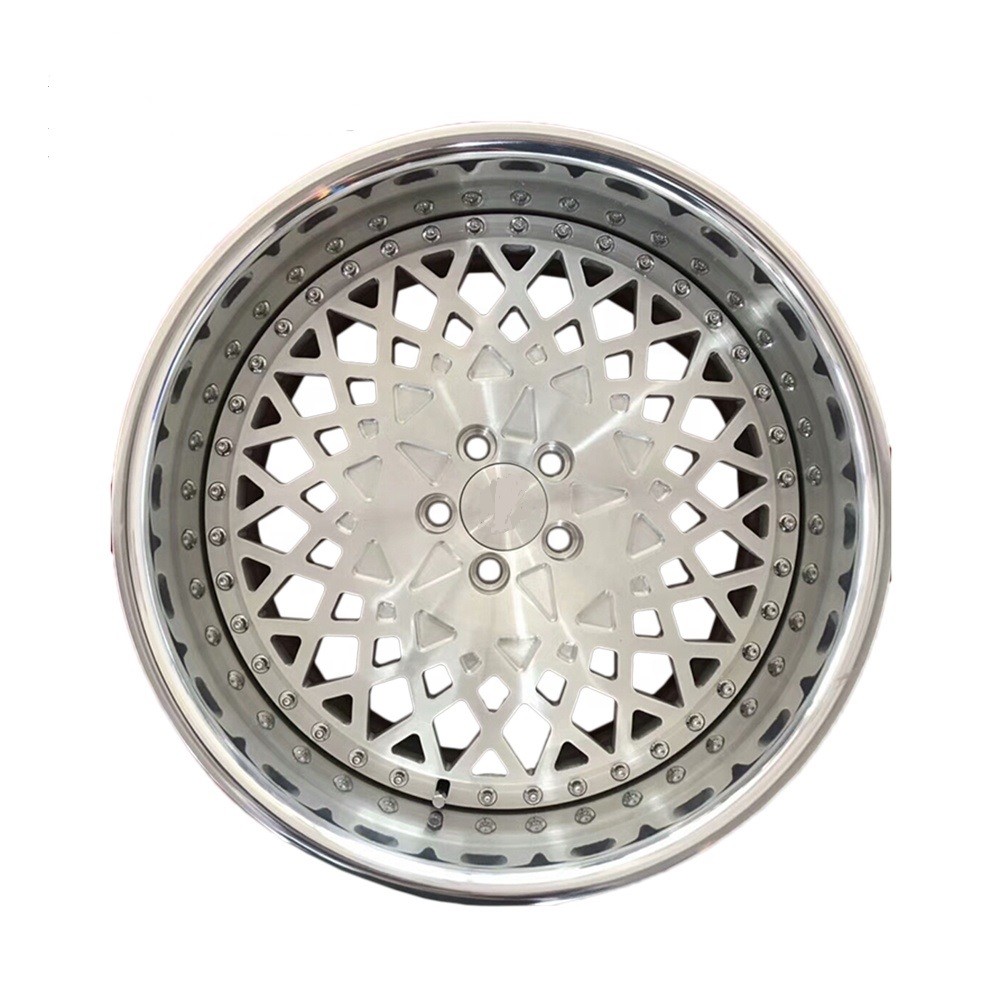 Customized 2 piece super deep dish concave brushed bronze polished wheel rim for sale