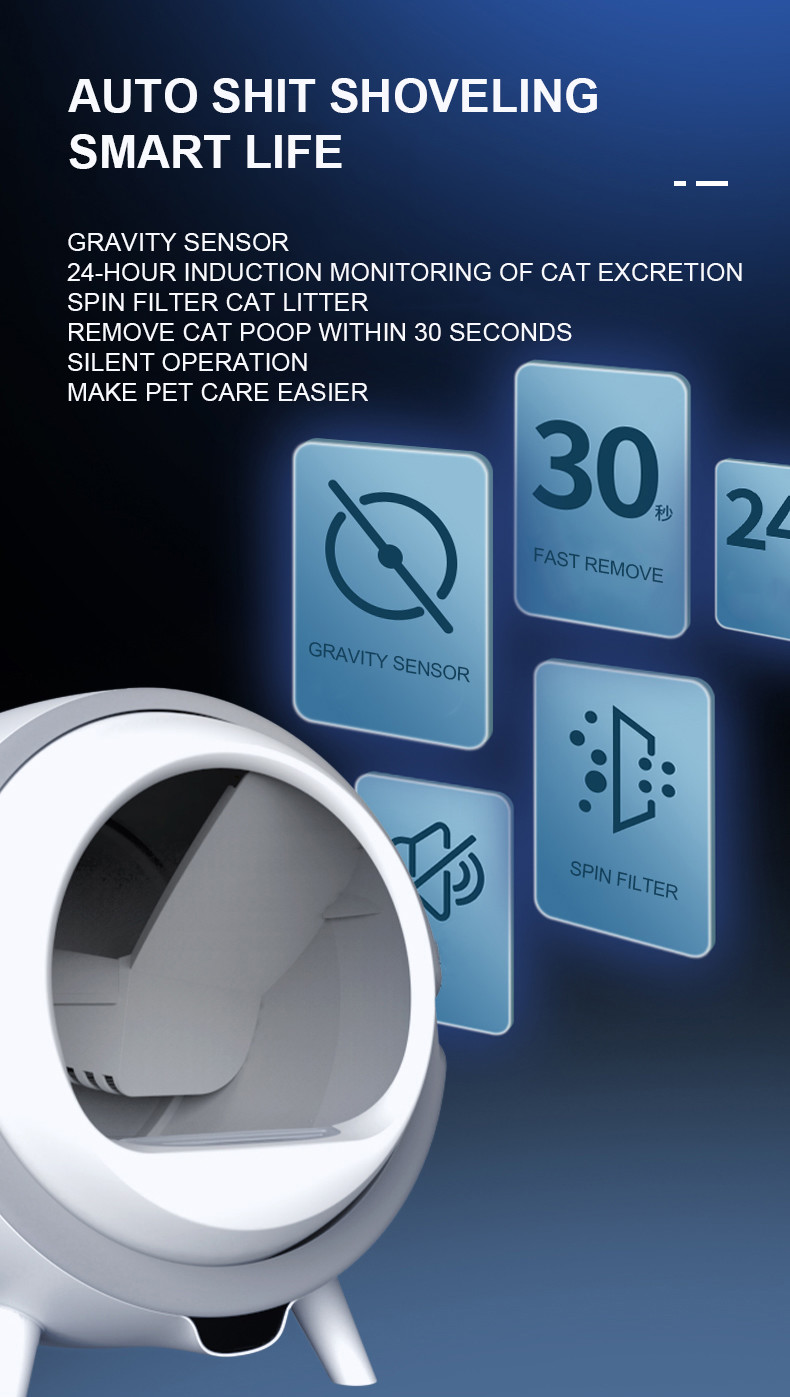 Automatic Self Cleaning Cat Toilet Fully Enclosed Indoor 6W 11.5Kg