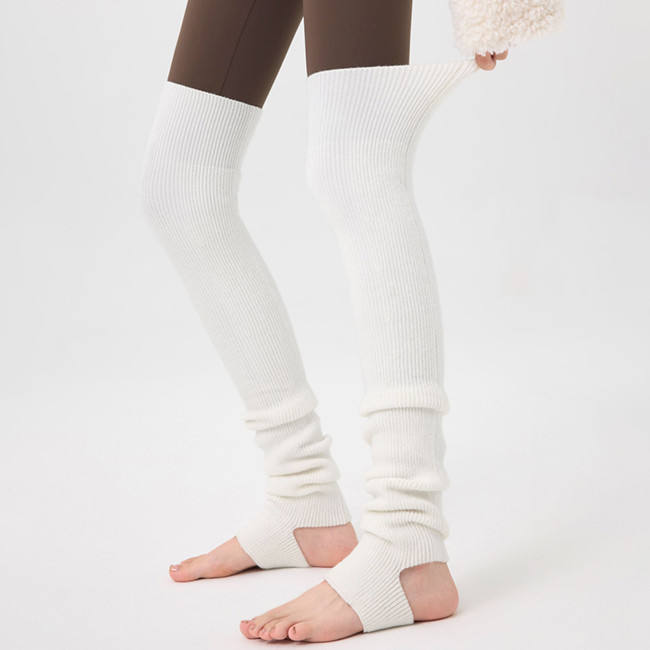 Women Ribbed Over Knee High Socks Leg Warmers Toeless Yoga Ballet Dance Leg Warmers