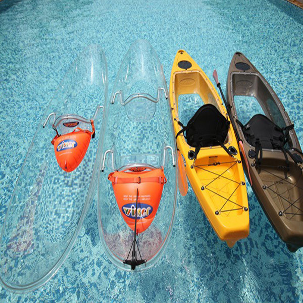 Durable Clear Plastic Kayak Fishing 1 Person Lake Canoe Jet With Pedals And Seat