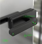 Punch Free Smart Tuya Glass Door Lock Black Aluminium Alloy Semi Auto For Office