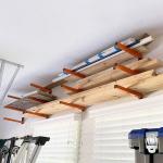 Indoor Outdoor Wall Mount Lumber Organizer and Wood Organizer with 3-Level Metal