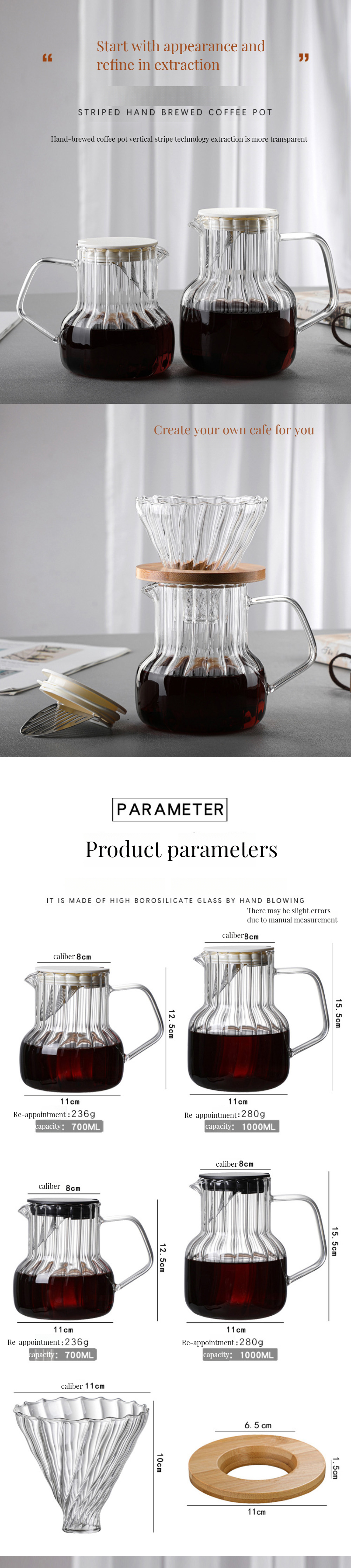 CLASSIC Design Handmade Glass Kettle A Must-Have for Any Coffee Tea Water Enthusiast