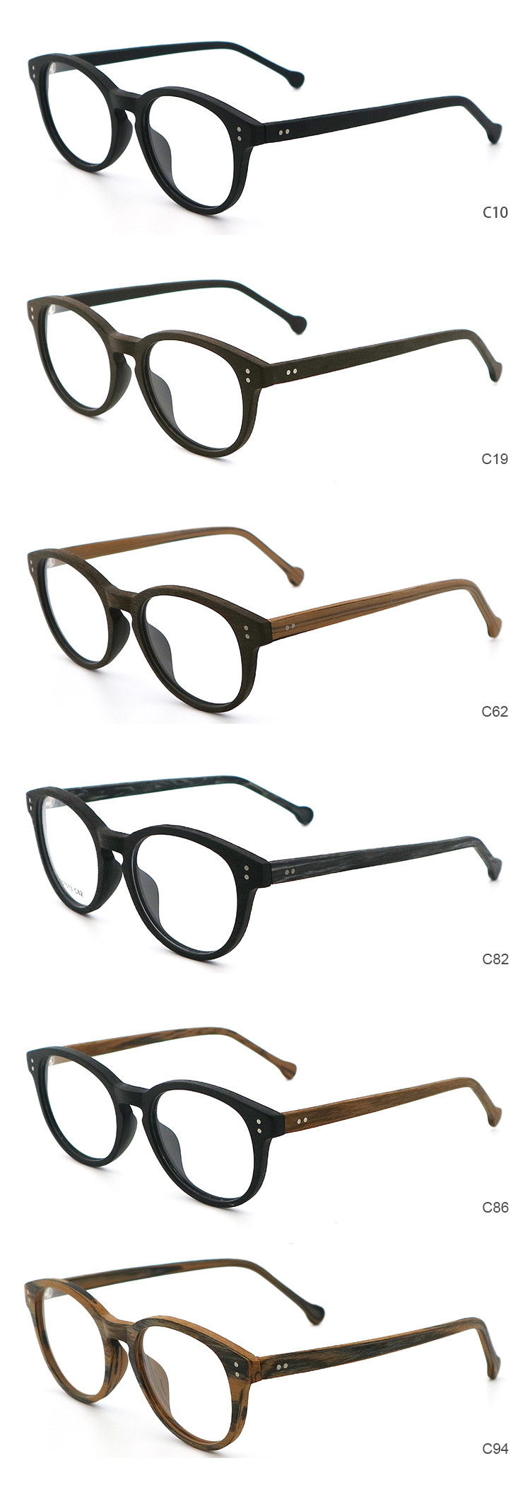 Elliptic Wood Copy Acetate Optical Glasses Frame Wholesale MR 251013