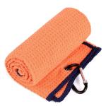 China Manufacture Custom Logo Wet And Dry Golf Towel For Golf Microfiber Waffle
