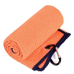 Quality Popular Microfiber Fabric Waffle Golf Towel With Heavy Duty Carabiner wholesale