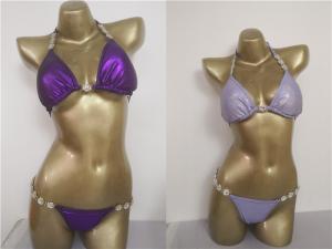 Quality European cut womens bodybuilding competition posing suit Metallic IFBB Bikini wholesale