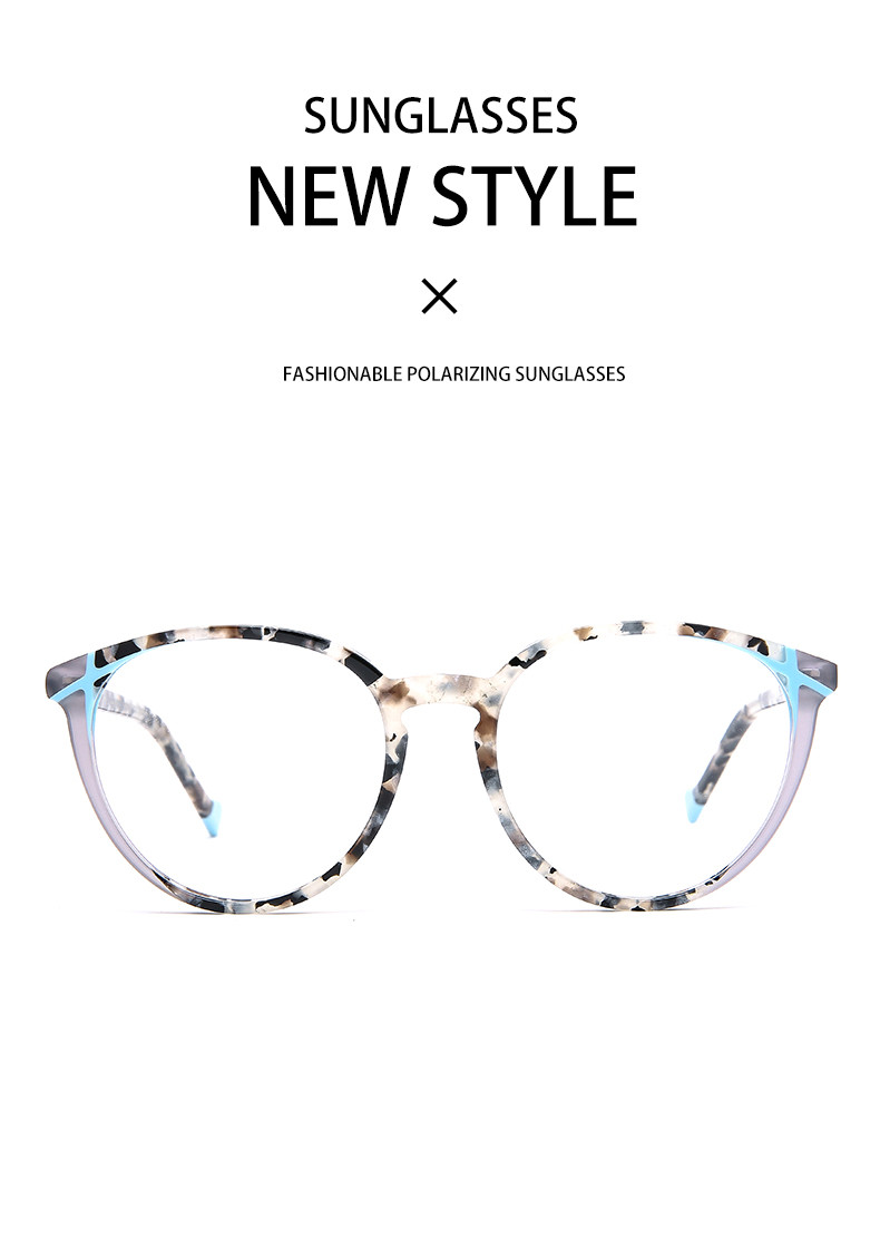 Round Lamination Acetate Frame Glasses Eyeglasses Ladies Optical No Smear