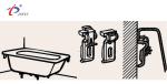 Steel Acrylic 3 Shower Trays Bathtub Supporting Anchors