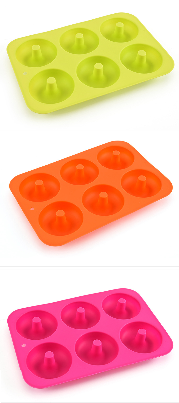 Freezer Safe 120g 6 Cavity Silicone Cake Molds