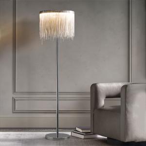 China Living Room Bedroom Tassel Floor Lamp Aluminum Chain Silver Floor Light Villa floor standing light(WH-MFL-122) on sale