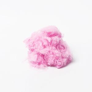 Quality Light Pink Chopped Compressed Polyester Yarn Raw Material Non - Woven 3Dtex*76mm wholesale