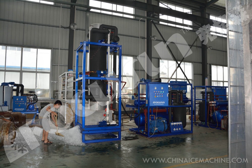Automatic 10 Ton Cylindrical Ice Maker for Ice Storage Capacity of 10000kg by FOCUSUN